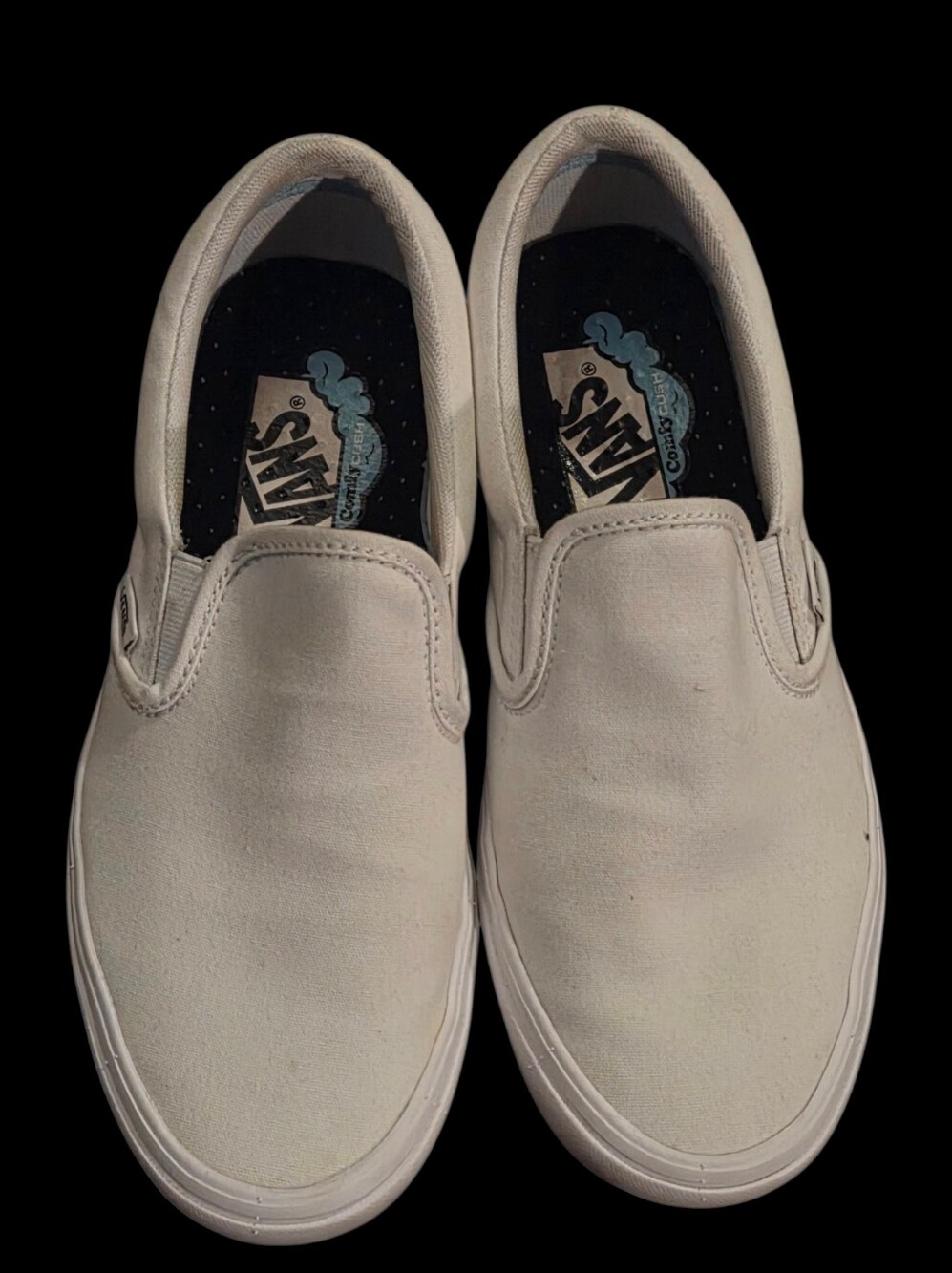 All White Slip On Vans Women's Size 8.5